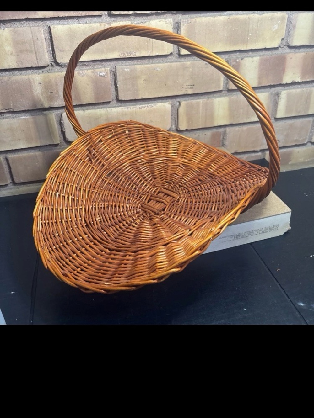 Vintage Harvest Gathering Basket with Handle, Cottage French Country Basket